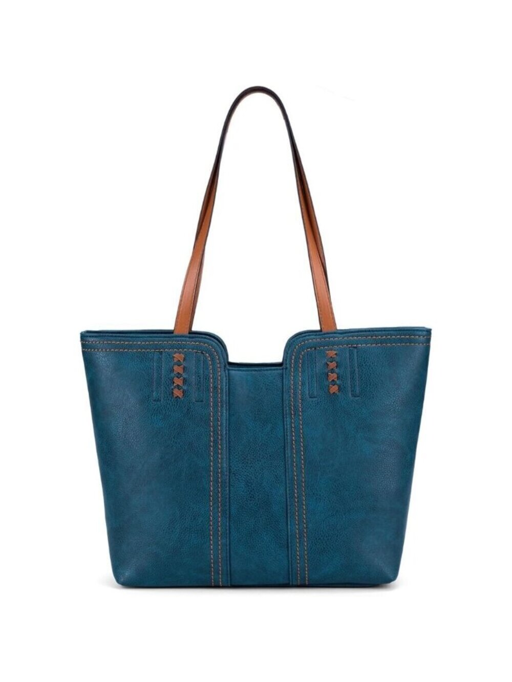 Oversized Teal Blue Tote Bag for Women Top Handle Shoulder Satchel Handbag